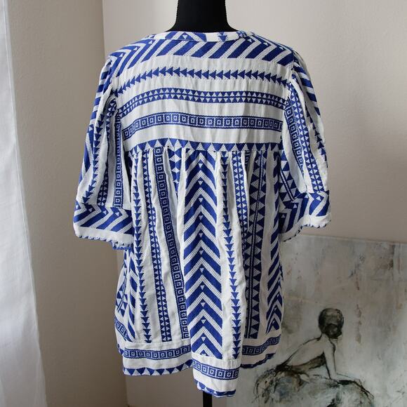 Old Navy Cobalt Blue Short-Sleeve IKAT Tunic size XXL - Picture 4 of 6